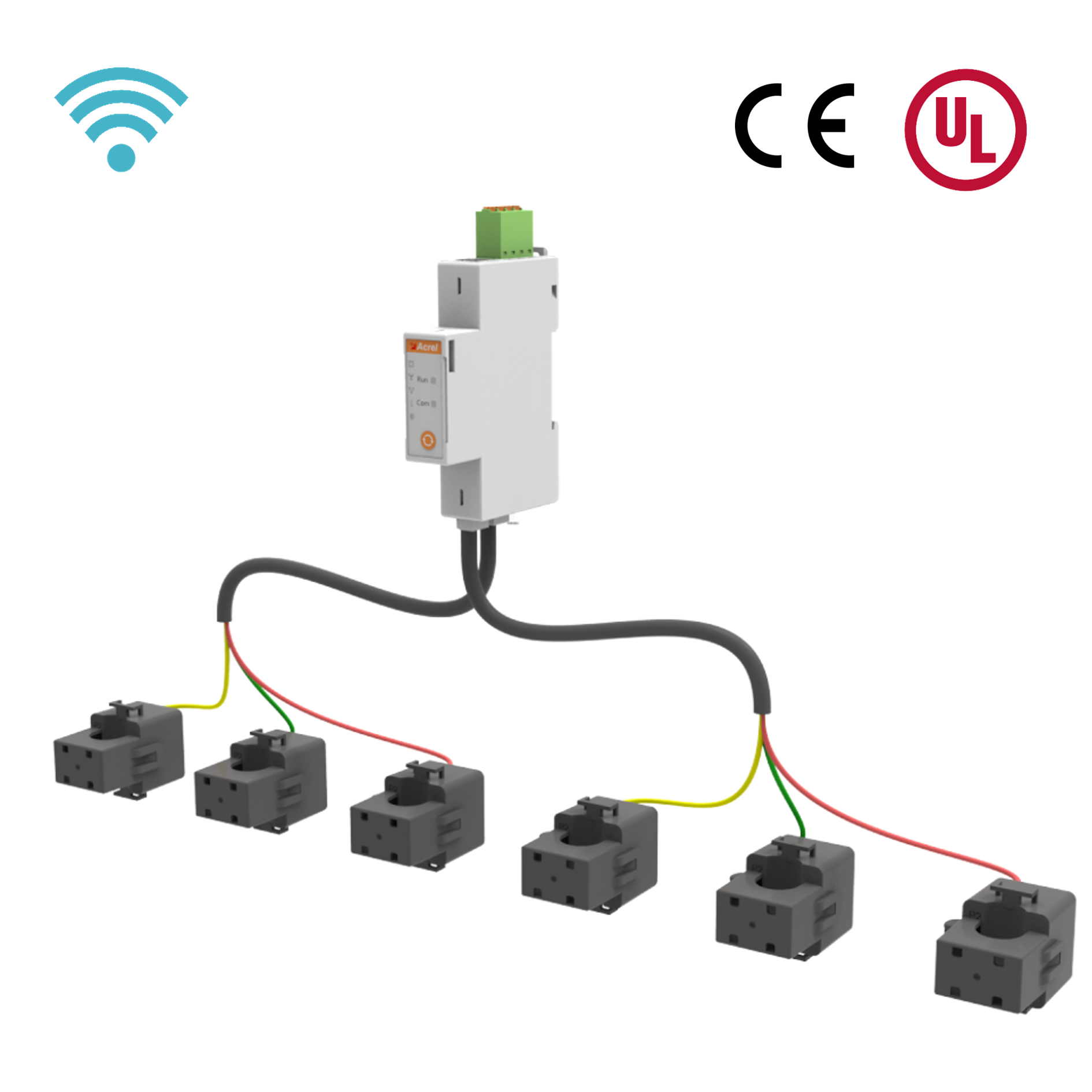 Máy đo năng lượng truyền thông AC Dual Circuits WiFi cho PV năng lượng mặt trời ban công
