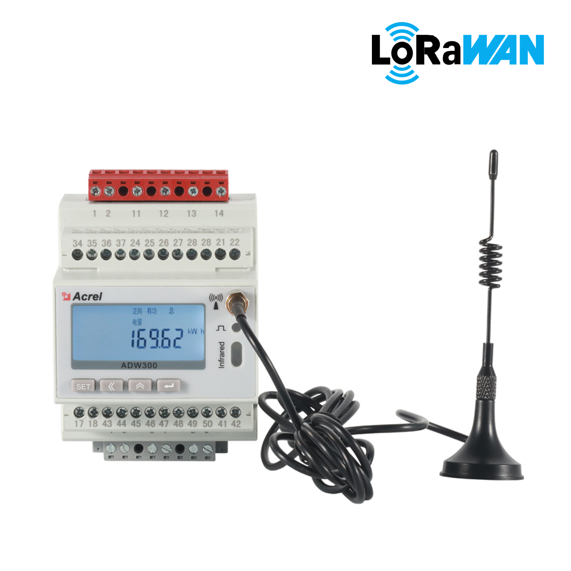 Máy đo năng lượng LoRaWAN không dây ba pha AC EU868 MHz